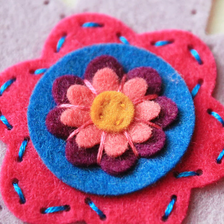Christmas Snowflake Ornament Embroidered Felt