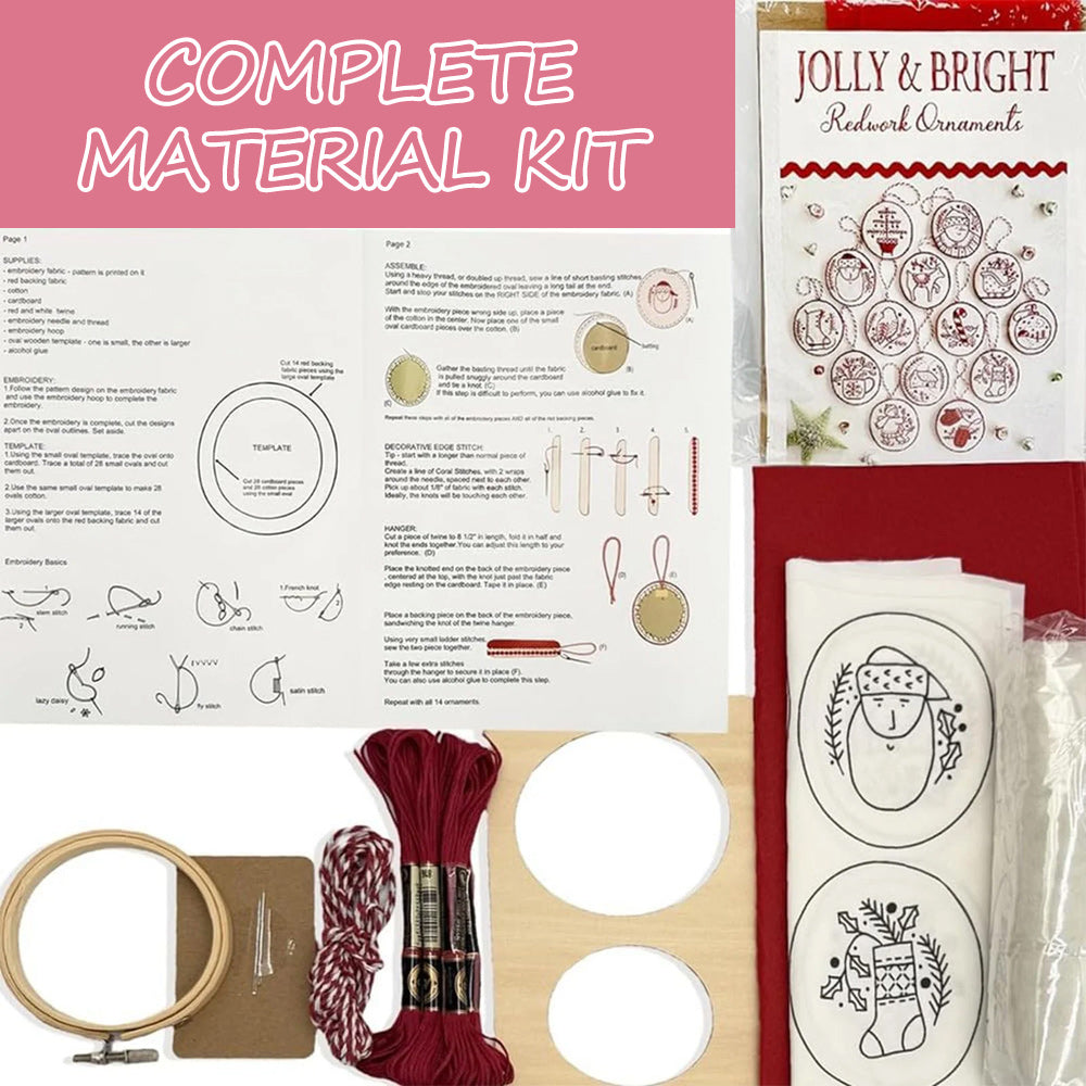 Christmas Tree Pendant Decorations Hand Embroidery Set