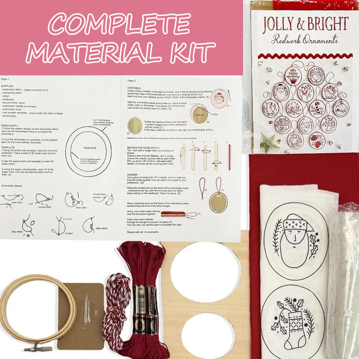 Christmas Tree Pendant Decorations Hand Embroidery Set