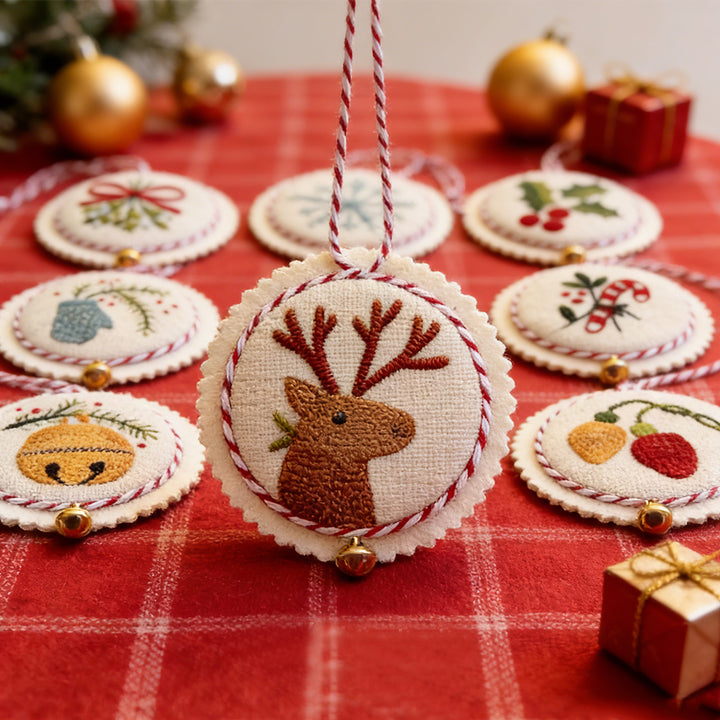 Christmas Tree Pendant Decorations Hand Embroidery Set