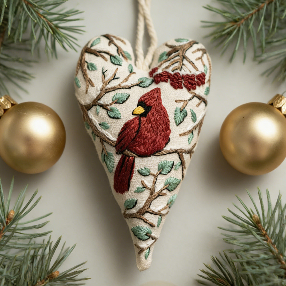 Heart-shaped Handmade Christmas Tree Embroidery Decoration Kit