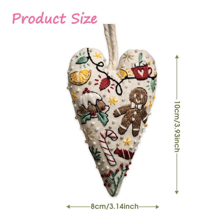 Heart-shaped Handmade Christmas Tree Embroidery Decoration Kit