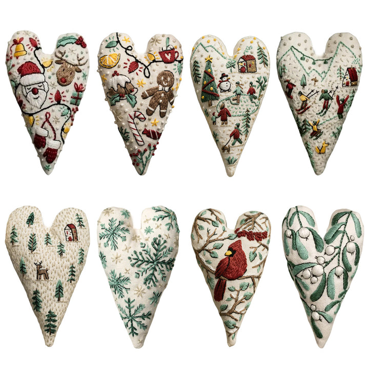 Heart-shaped Handmade Christmas Tree Embroidery Decoration Kit