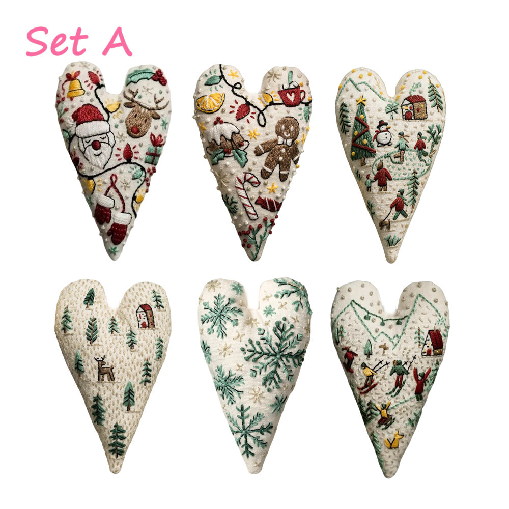 Heart-shaped Handmade Christmas Tree Embroidery Decoration Kit