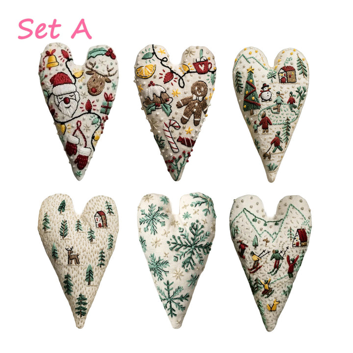 Heart-shaped Handmade Christmas Tree Embroidery Decoration Kit