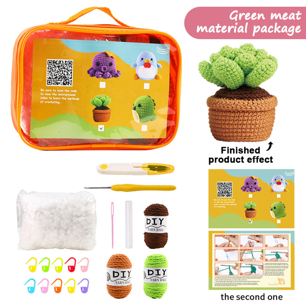 Crochet Beginners Crochet Cartoon Animals DIY Kit for Kids Adults