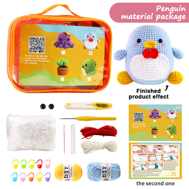 Crochet Beginners Crochet Cartoon Animals DIY Kit for Kids Adults