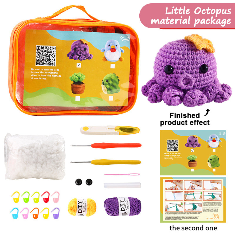 Crochet Beginners Crochet Cartoon Animals DIY Kit for Kids Adults