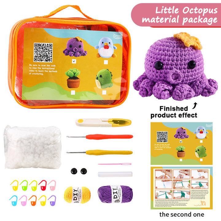 Crochet Beginners Crochet Cartoon Animals DIY Kit for Kids Adults