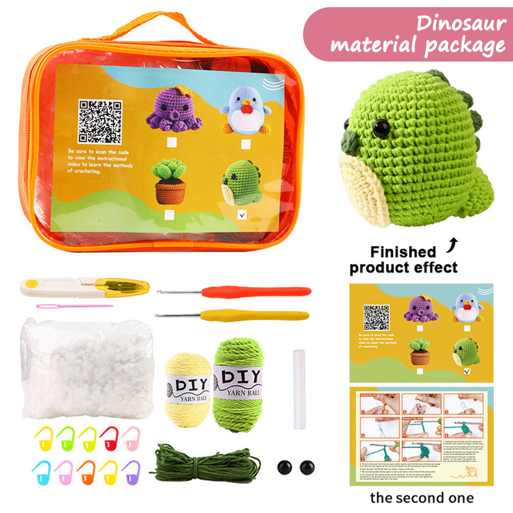 Crochet Beginners Crochet Cartoon Animals DIY Kit for Kids Adults