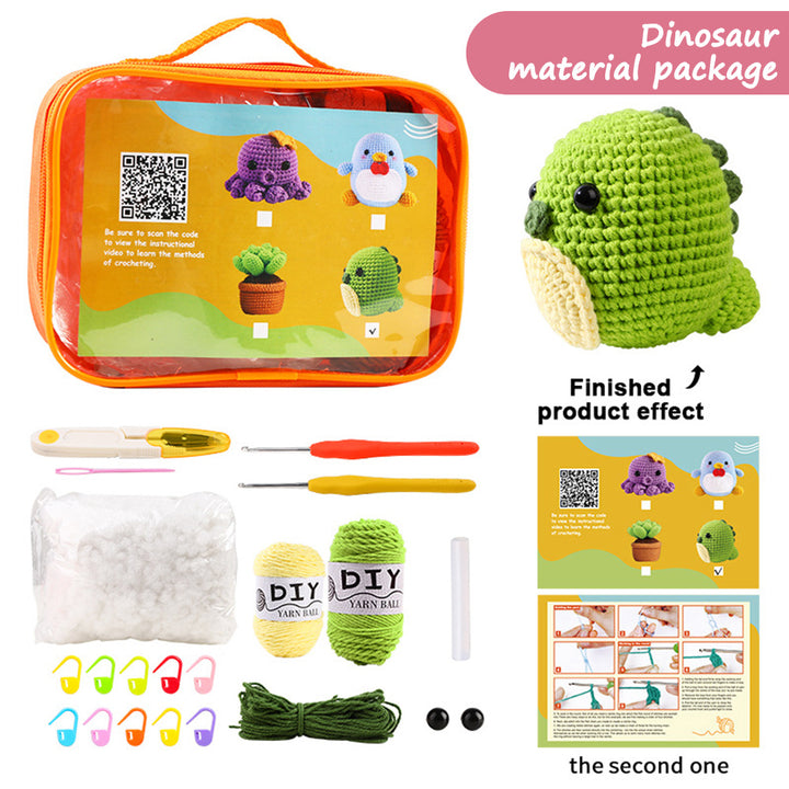 Crochet Beginners Crochet Cartoon Animals DIY Kit for Kids Adults