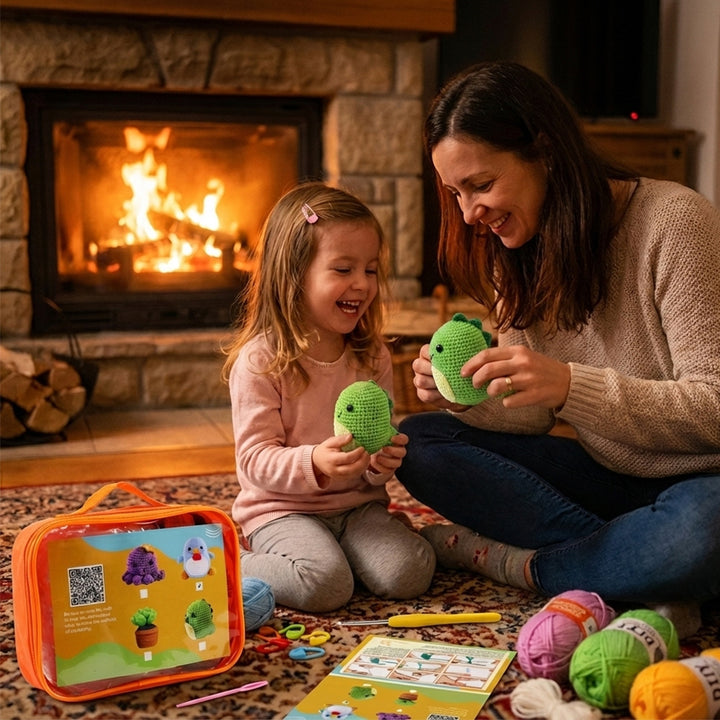 Crochet Beginners Crochet Cartoon Animals DIY Kit for Kids Adults