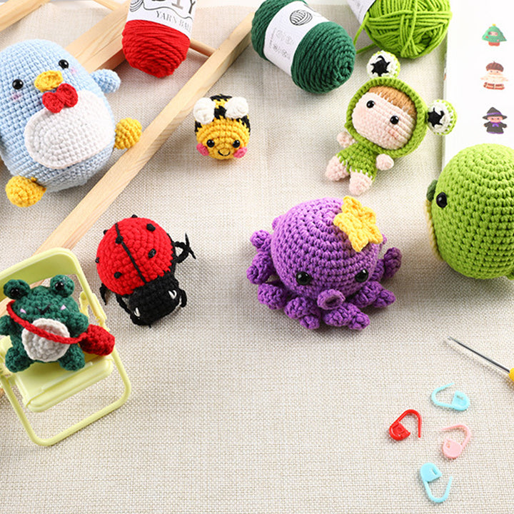 Crochet Beginners Crochet Cartoon Animals DIY Kit for Kids Adults