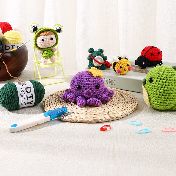 Crochet Beginners Crochet Cartoon Animals DIY Kit for Kids Adults