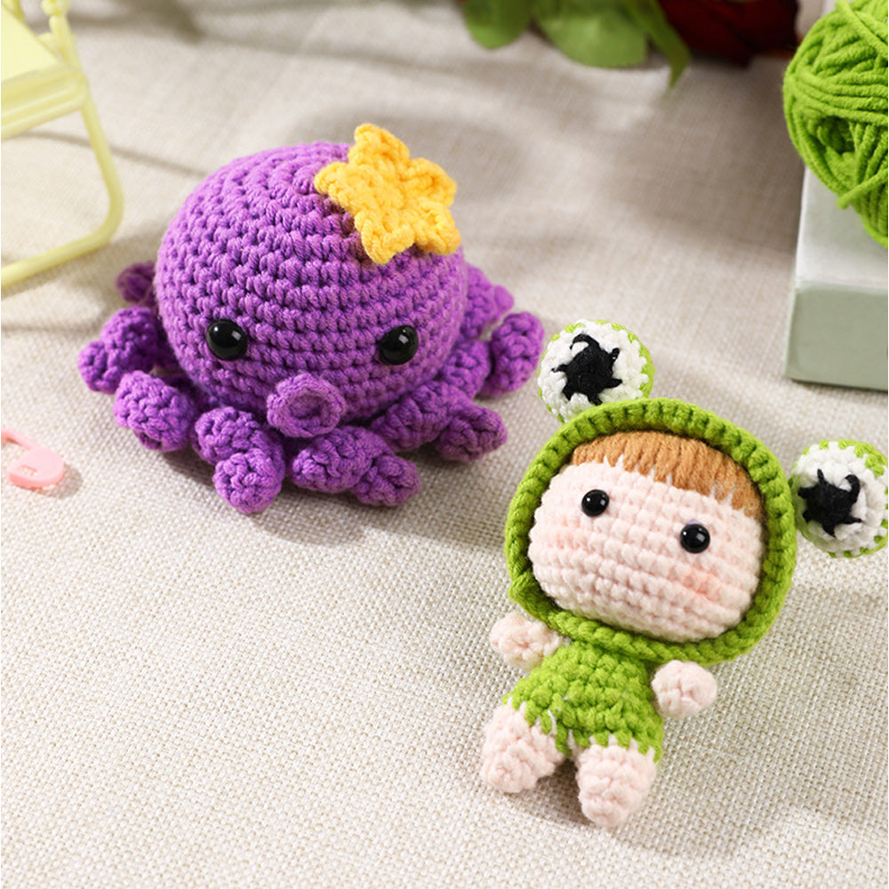 Crochet Beginners Crochet Cartoon Animals DIY Kit for Kids Adults