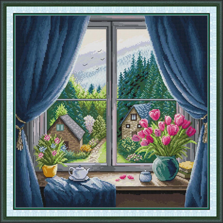 Tulip Window Sill Cross Stitch Kits