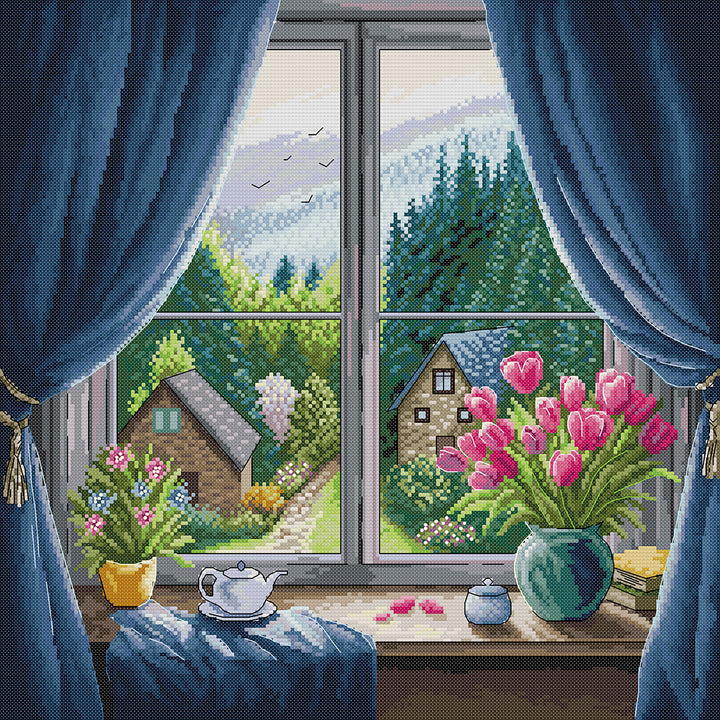 Tulip Window Sill Cross Stitch Kits