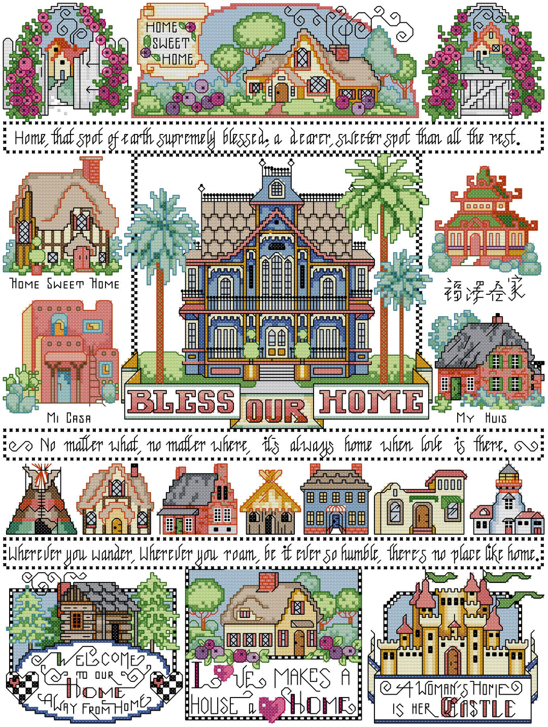 Bless My Family Cross Stitch Kits