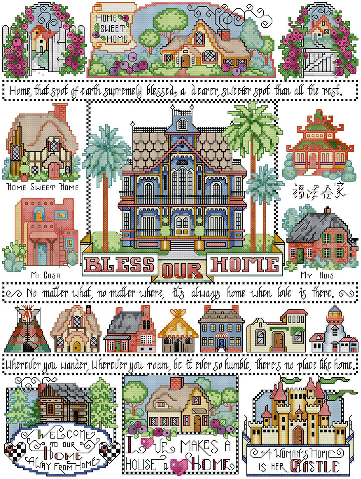 Bless My Family Cross Stitch Kits
