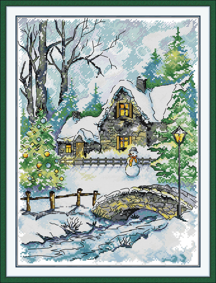Christmas Cottage in the Snow Cross Stitch Kits