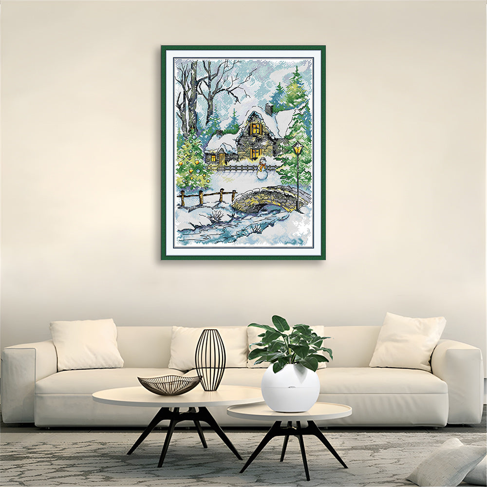 Christmas Cottage in the Snow Cross Stitch Kits