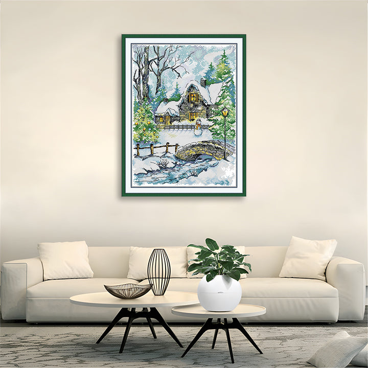 Christmas Cottage in the Snow Cross Stitch Kits
