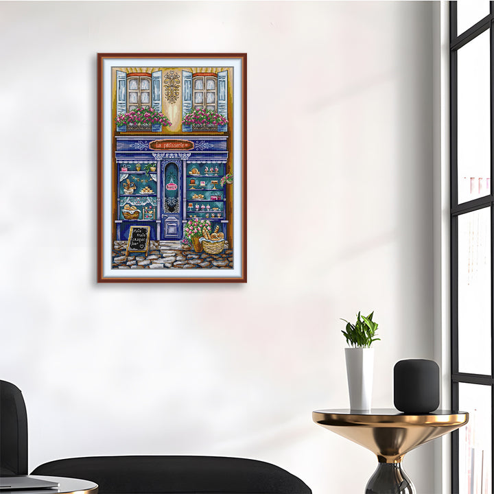 Blue Shop Window Cross Stitch Kits