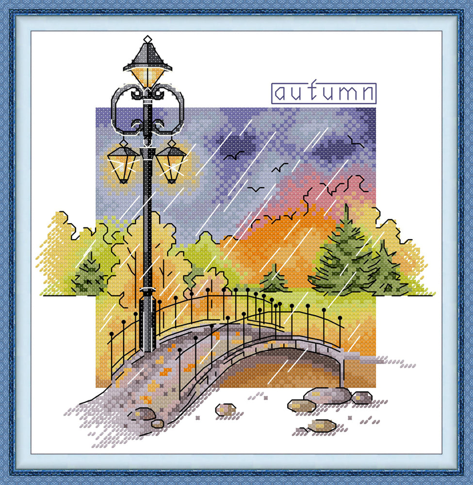 Streetlights Autumn Cross Stitch Kits