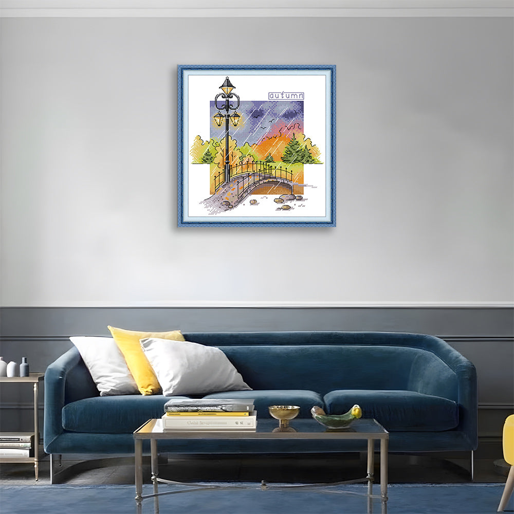 Streetlights Autumn Cross Stitch Kits