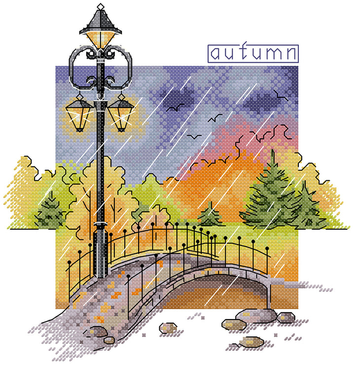Streetlights Autumn Cross Stitch Kits