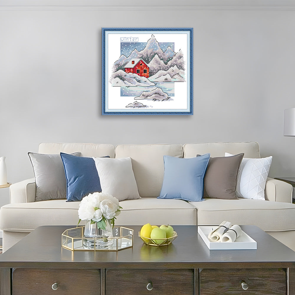 Cabin Winter Cross Stitch Kits