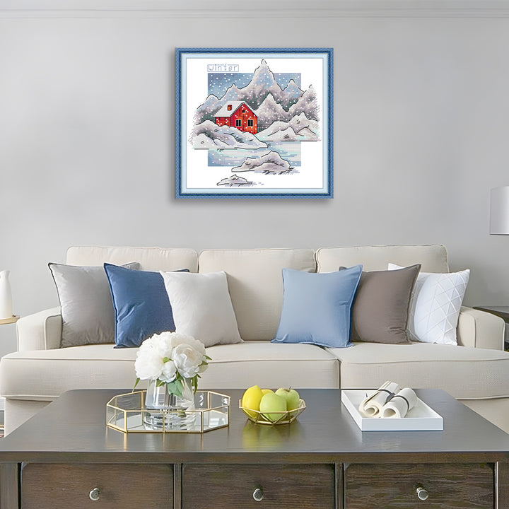 Cabin Winter Cross Stitch Kits