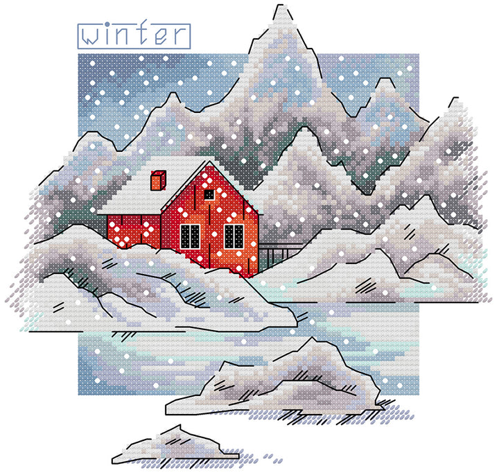 Cabin Winter Cross Stitch Kits