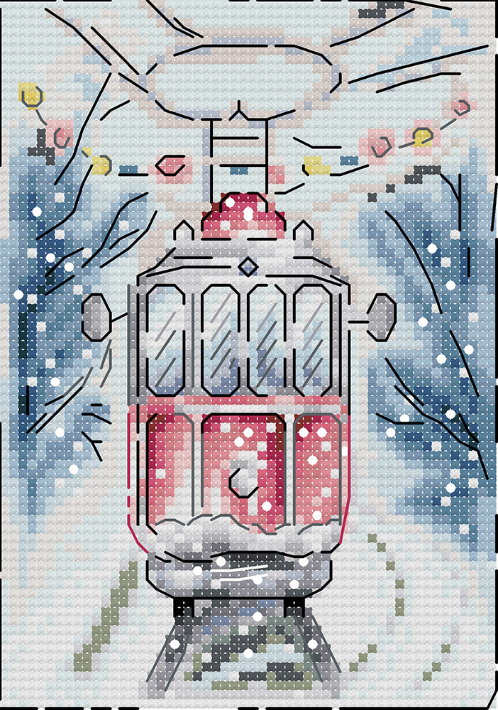 Train in the Snow Cross Stitch Kits