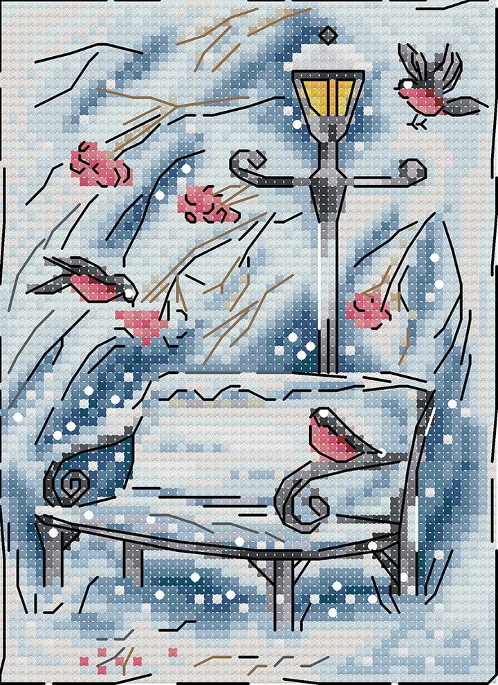 Snow Bench Cross Stitch Kits