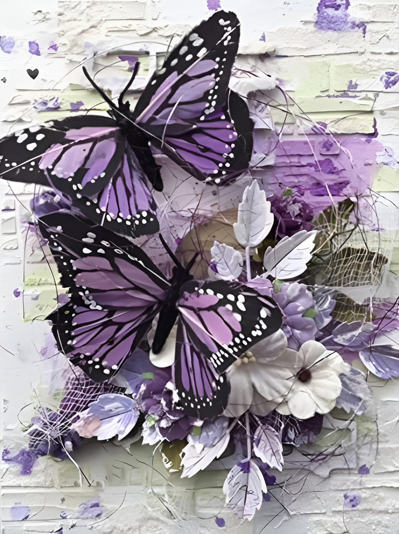 Purple Butterflies Cross Stitch Kits FF107