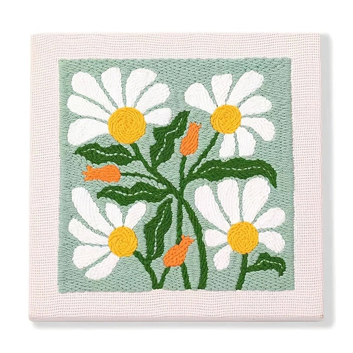 Mint Green Daisy Cluster Punch Needle Embroidery Kits