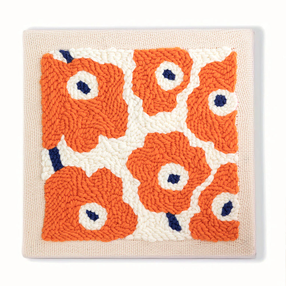 Orange & Cream Pattern Punch Needle Embroidery Kits