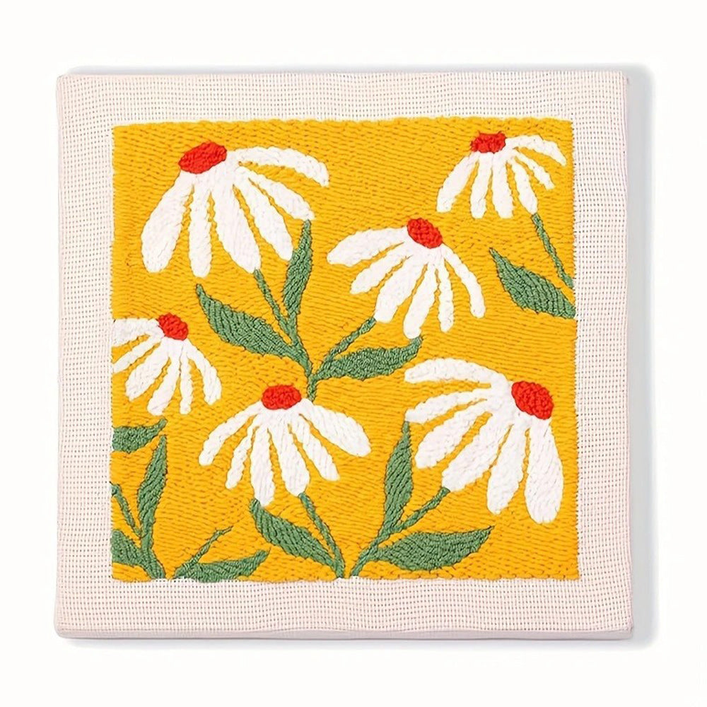 Yellow Field Daisies Punch Needle Embroidery Kits