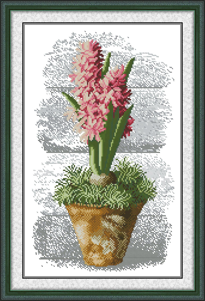 Pink Hyacinth Cross Stitch Kits