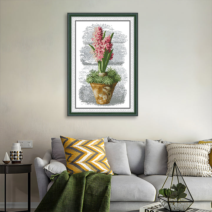 Pink Hyacinth Cross Stitch Kits