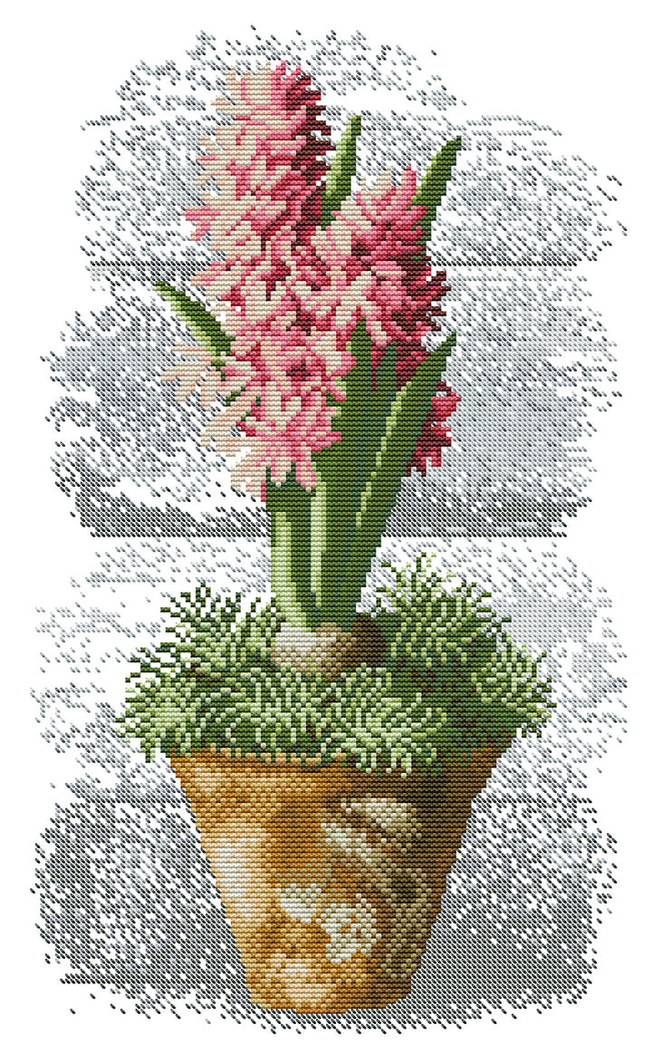 Pink Hyacinth Cross Stitch Kits