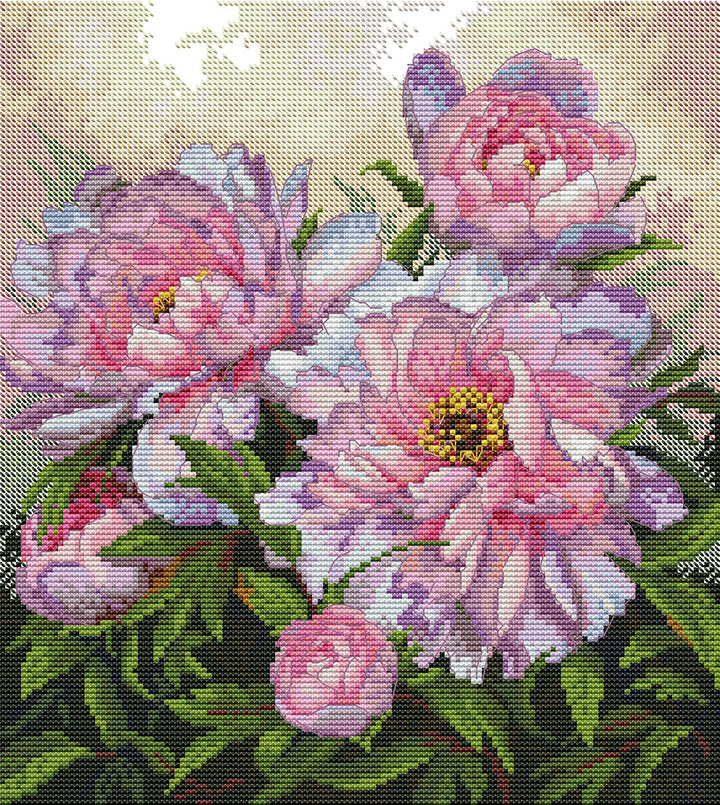 Pink Peony Cross Stitch Kits