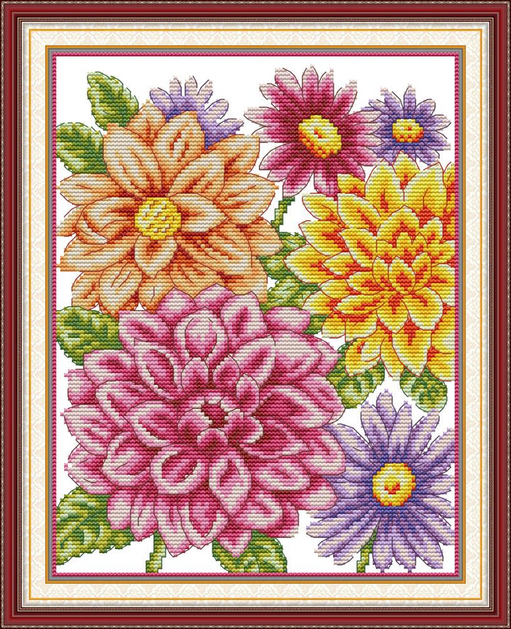 Autumn Flowers Cross Stitch Kits