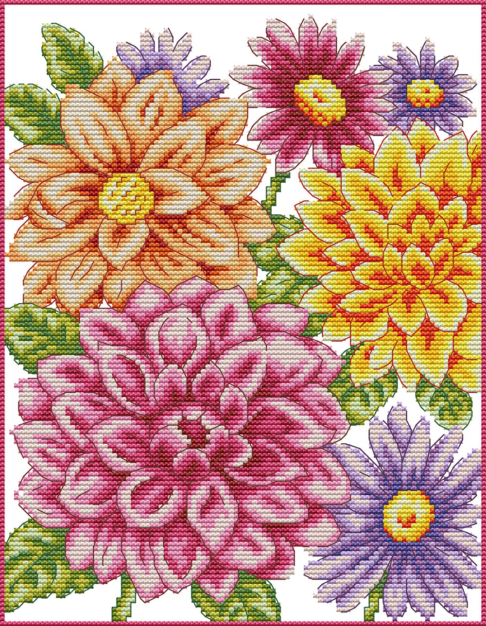 Autumn Flowers Cross Stitch Kits