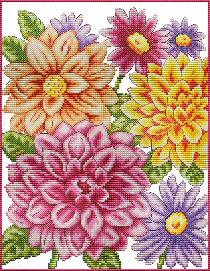 Autumn Flowers Cross Stitch Kits