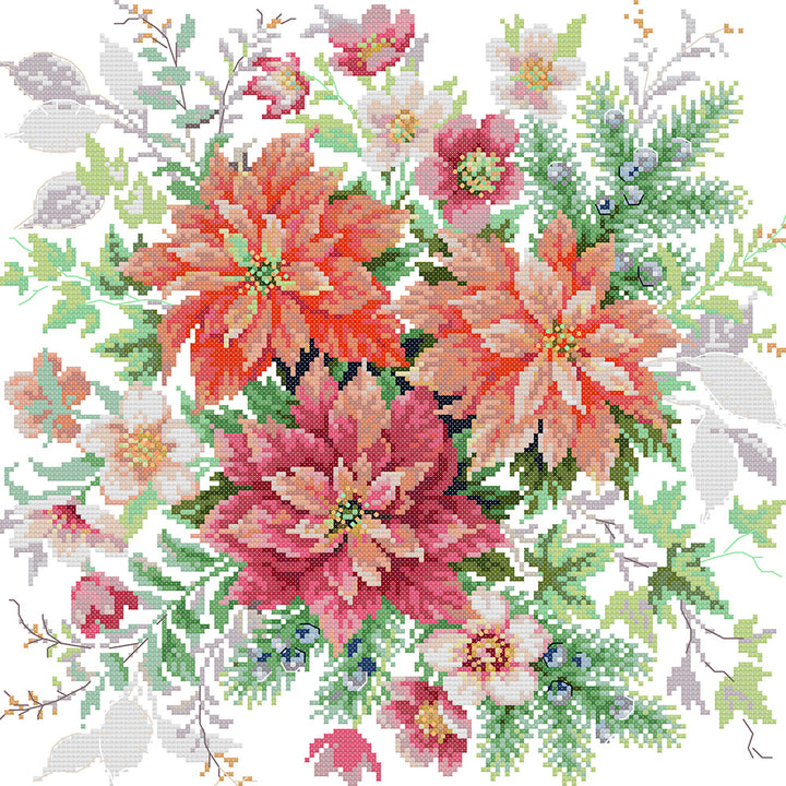 Warm Flower Clusters Cross Stitch Kits