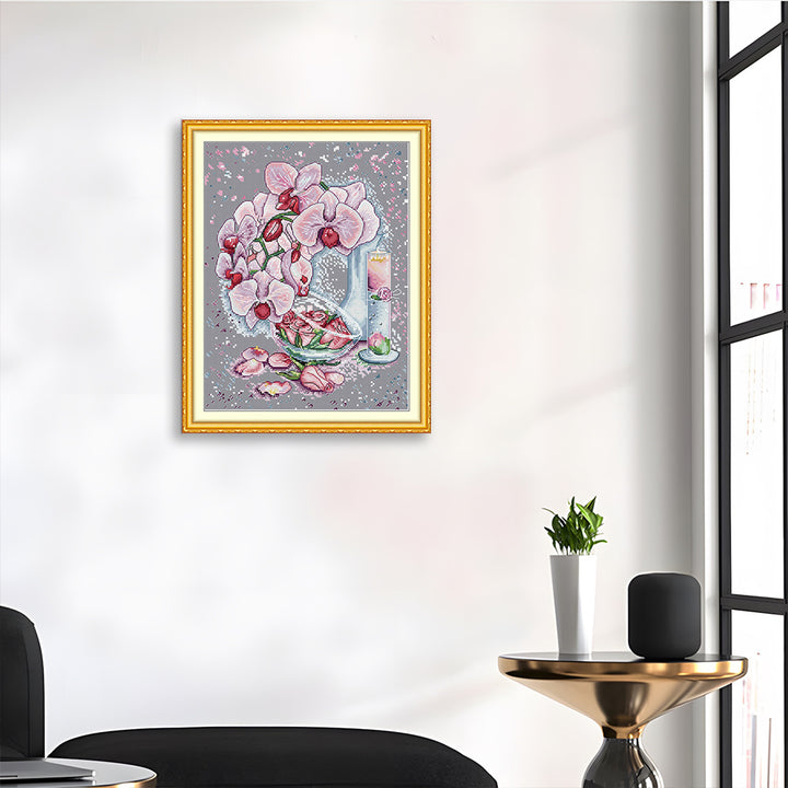Phalaenopsis and Rose Cross Stitch Kits