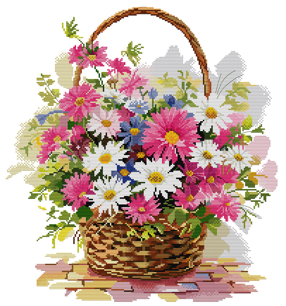 Basket of Daisies Cross Stitch Kits