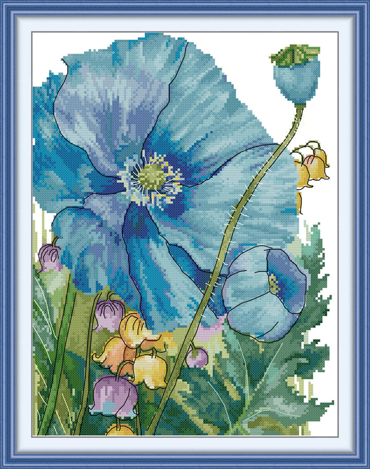 Blue Hibiscus Cross Stitch Kits